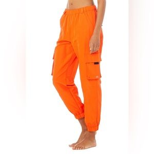 ALO Yoga Women's Vibrant Orange Cargo Lightweight Joggers